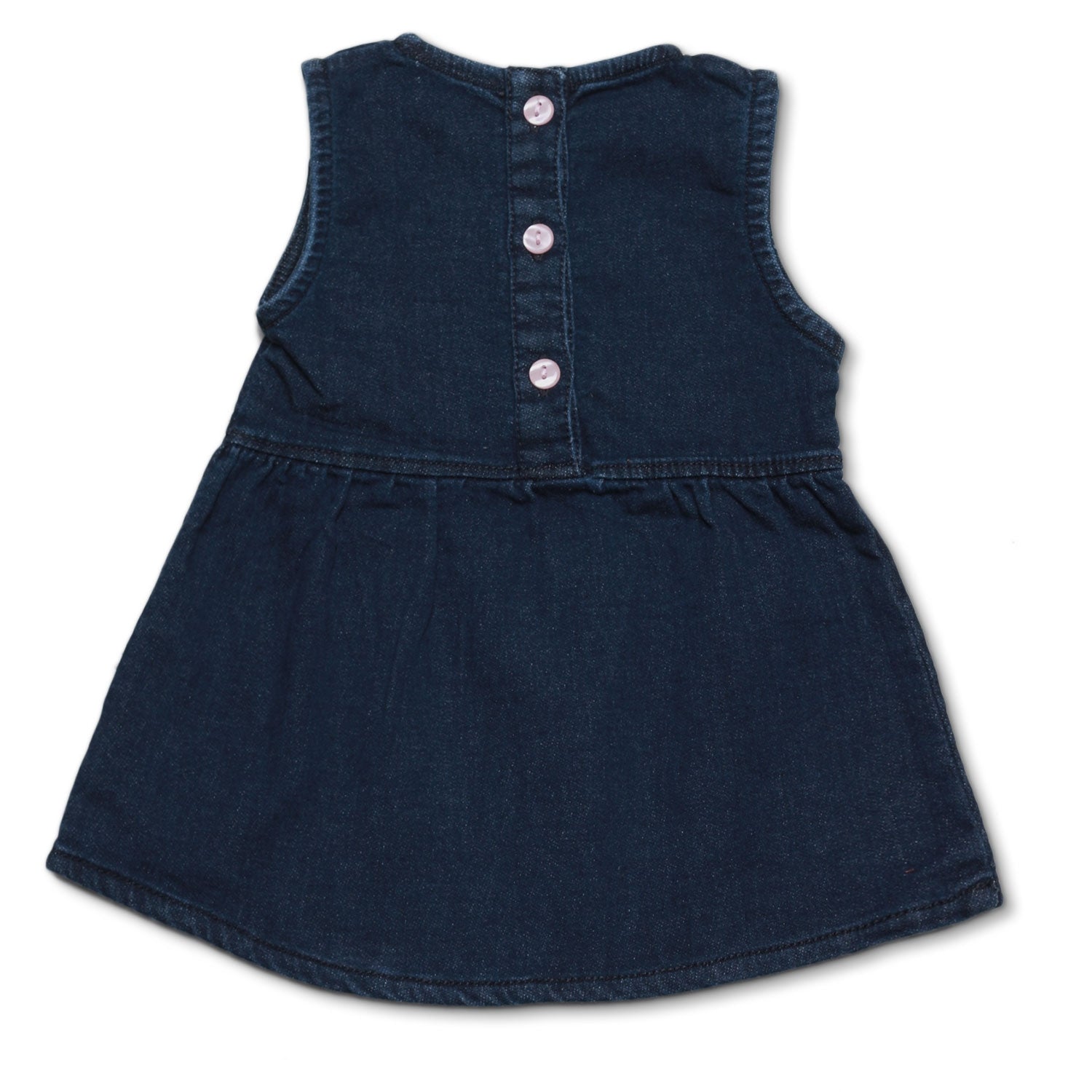 Jeans Trägerkleid von hinten