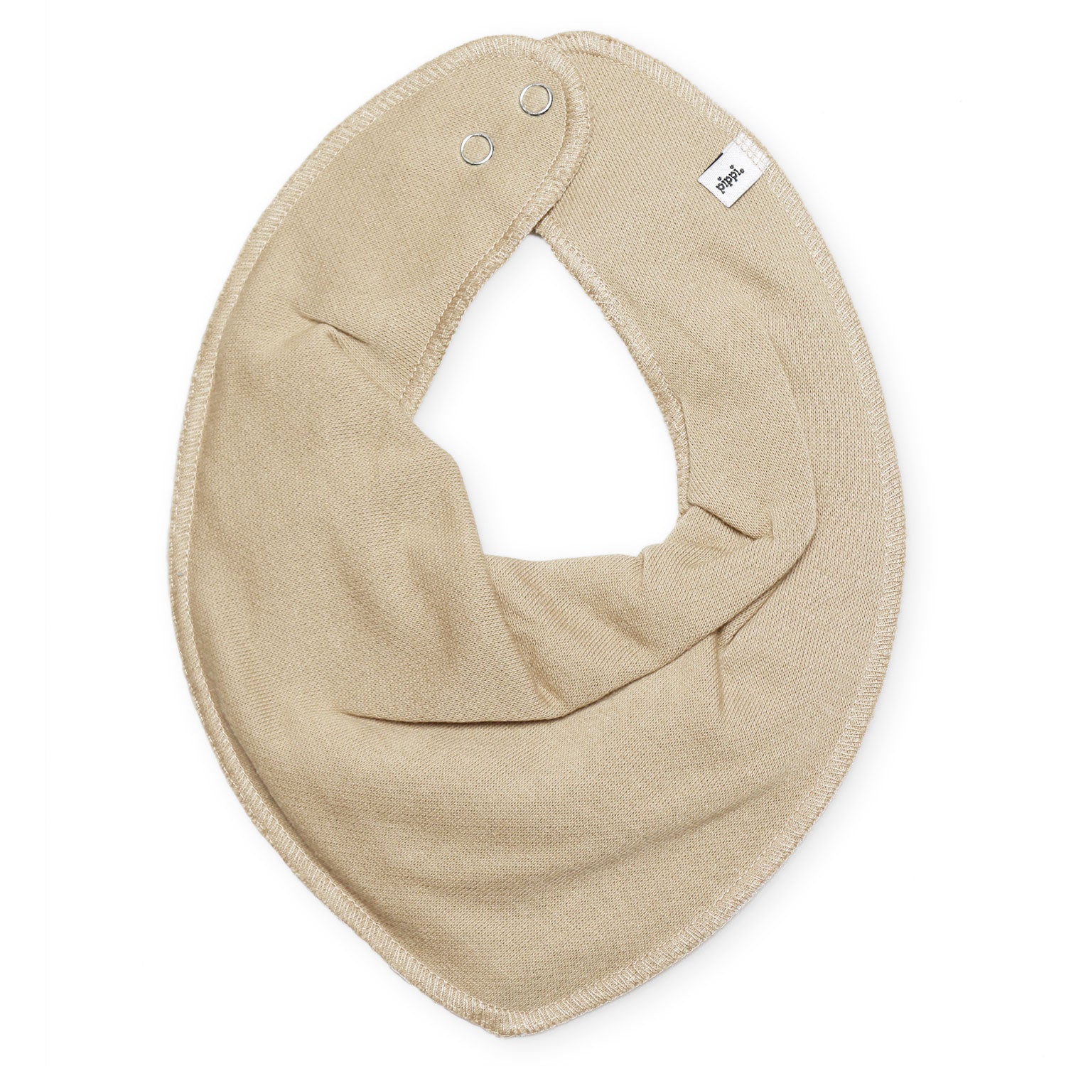 Dreieckstuch in Beige – weiches Halstuch für Babys mit Druckknopfverschluss