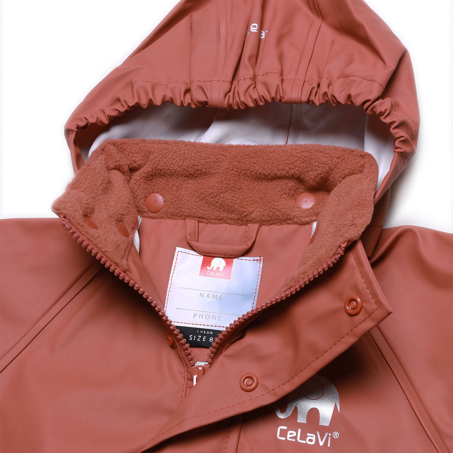 Regenjacke in Rostrot