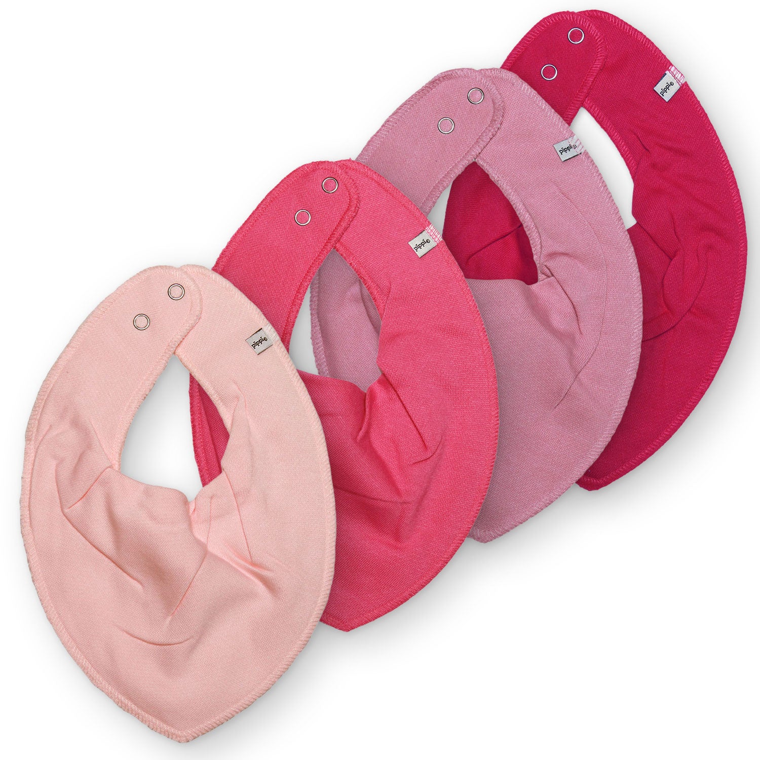 Pippi 5er-Set Dreieckstücher in Rosa-, Pink- und Rottönen
