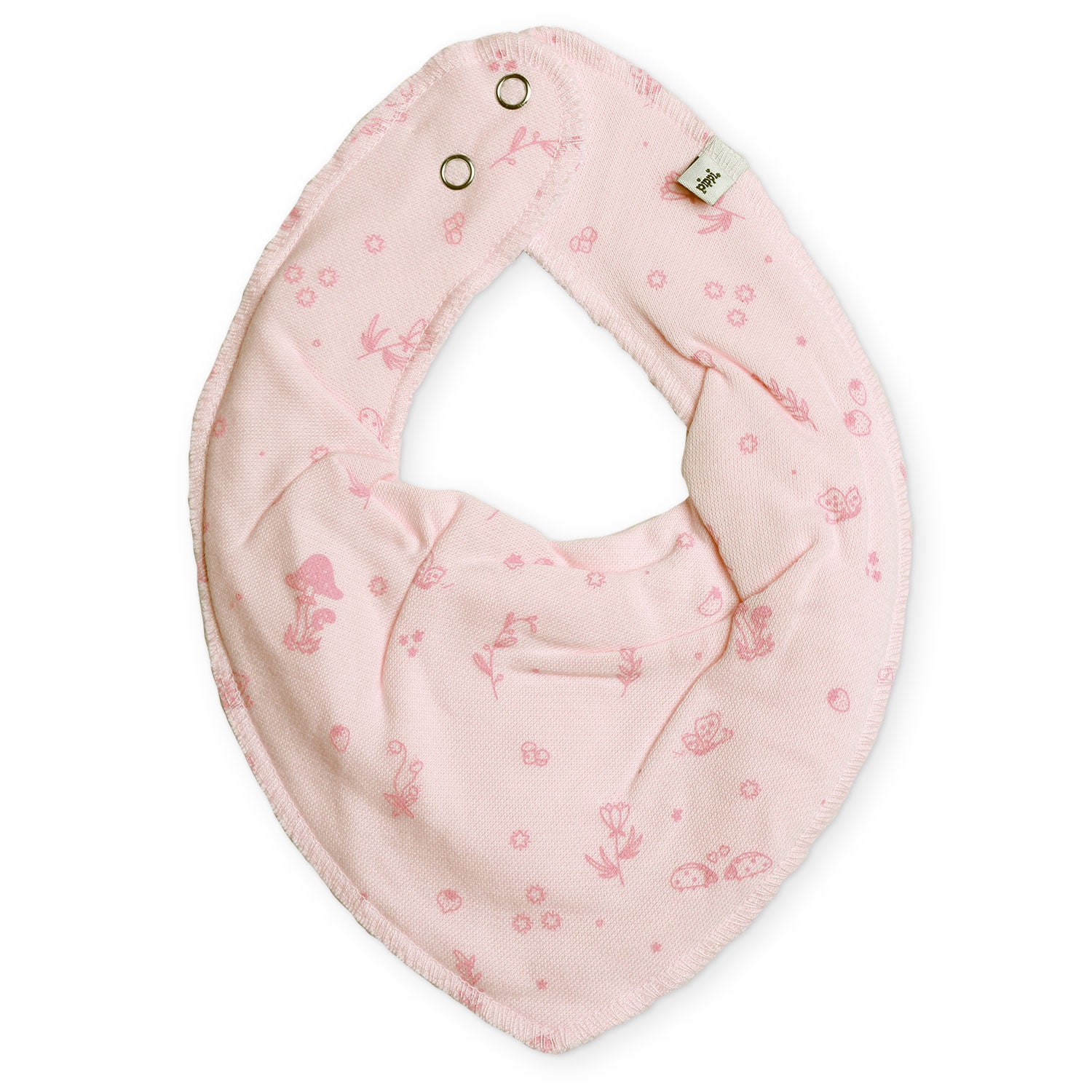 Rosa Dreieckstuch mit floralem Print und Druckknöpfen